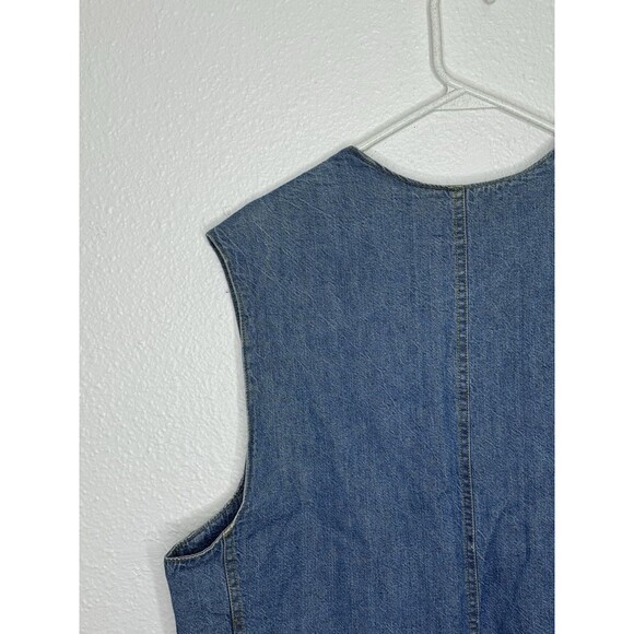 Vtg 90s Arizona Jean Company Denim Vest Western Aztec Boho Mens Sz Large Cowboy - Picture 10 of 16